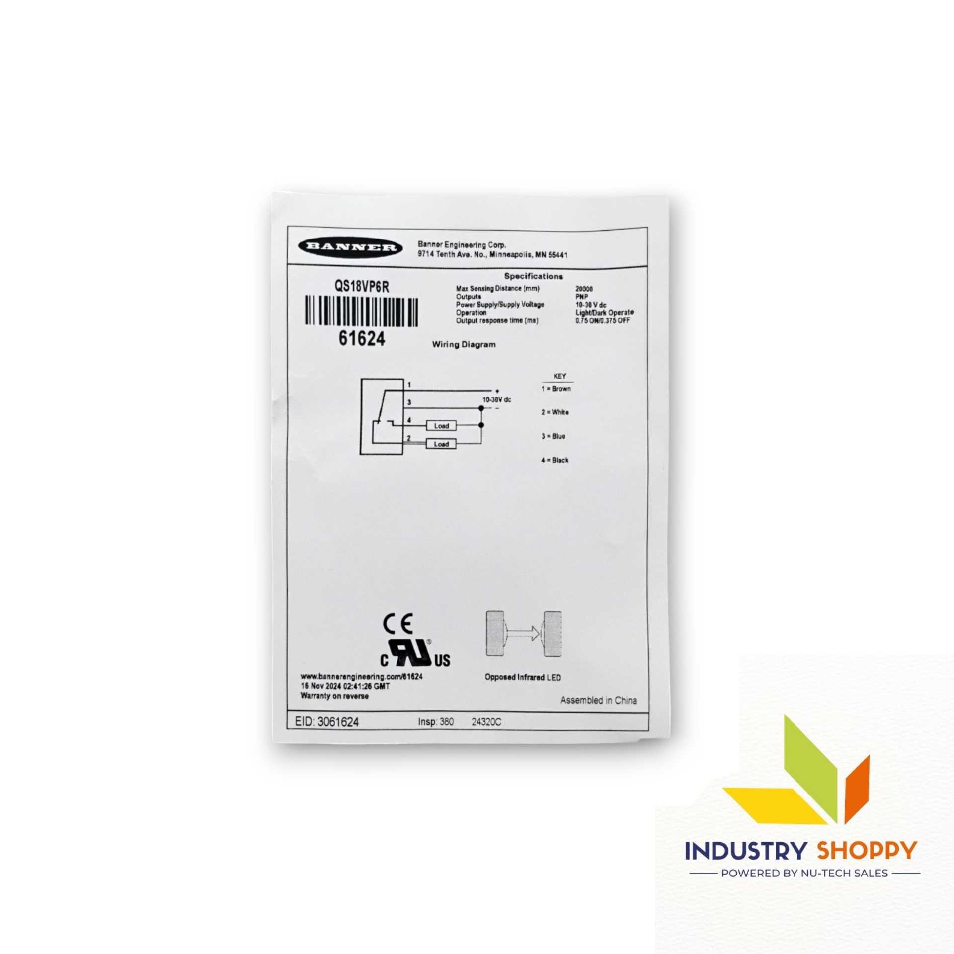 Banner QS18VP6R Photoelectric Sensor
