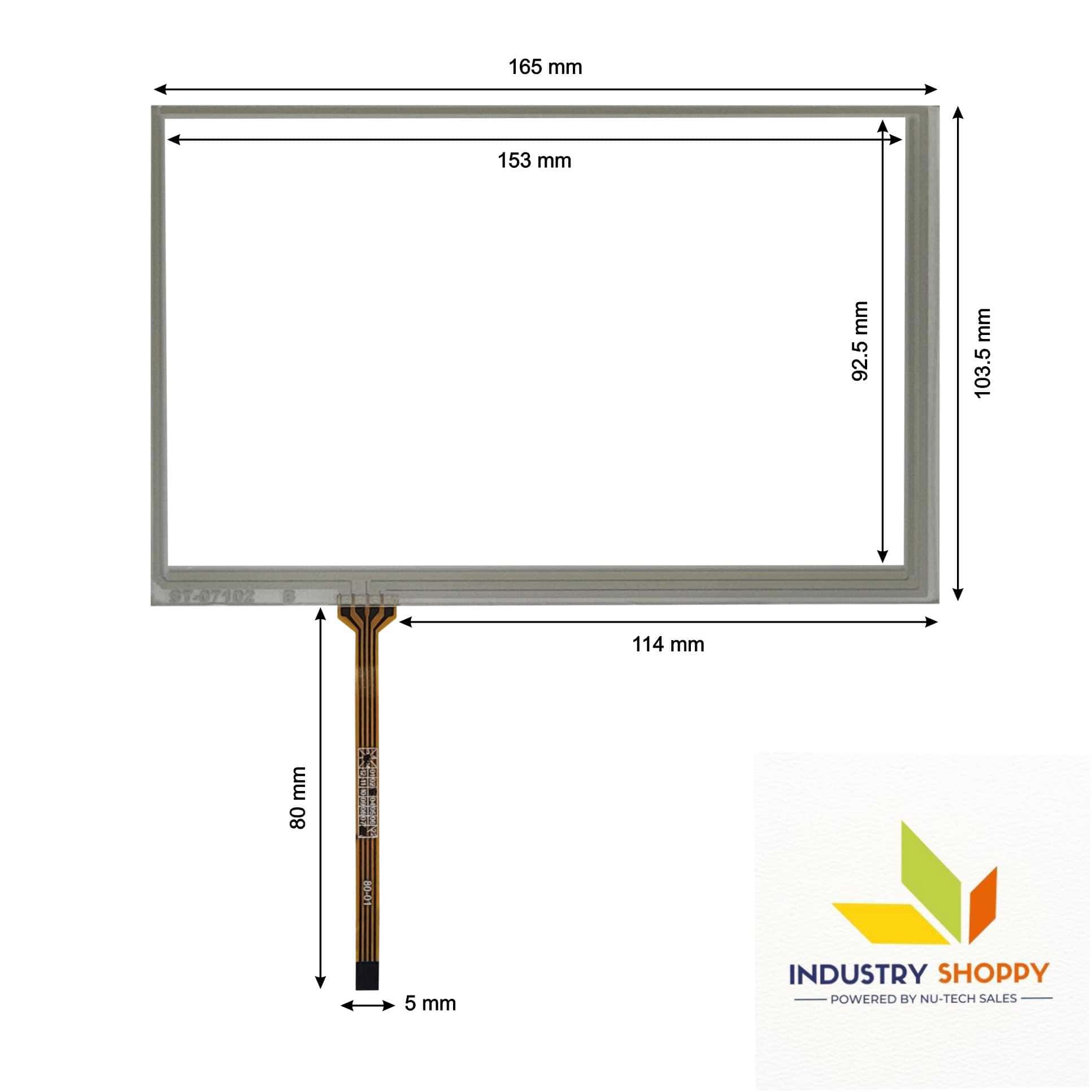 NTS 164mm×103mm Resistive Touch Screen