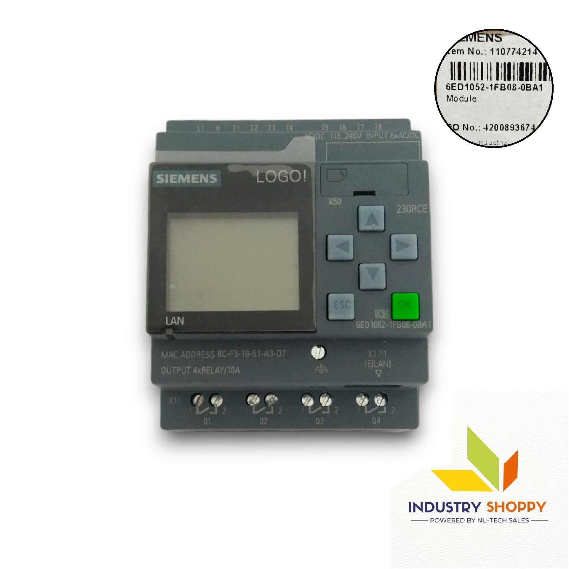 Siemens 6ED1 052-1FB08-0BA1 LOGO! PLC Module