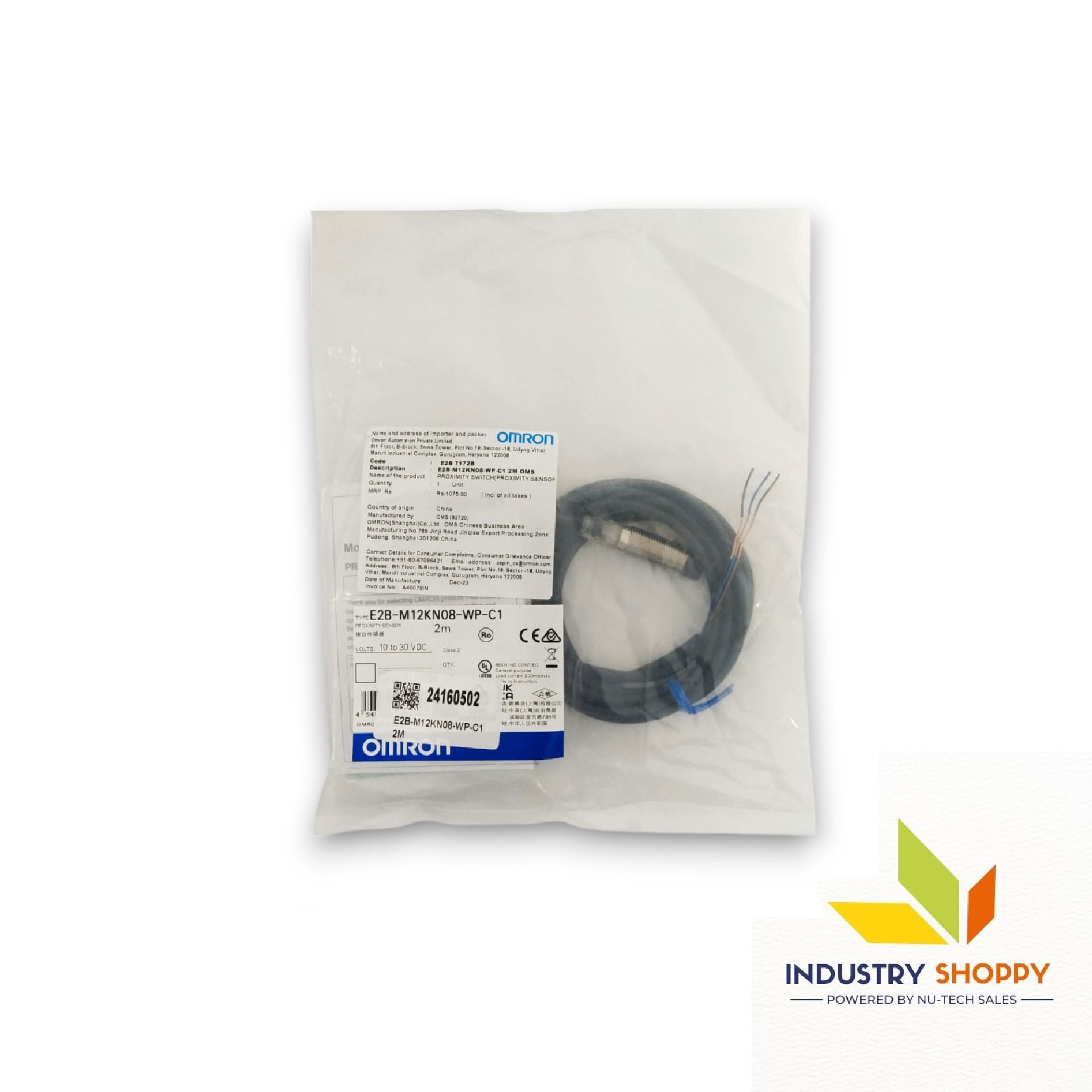 Omron E2B-M12KN08-WP-C1 2M Proximity Sensor