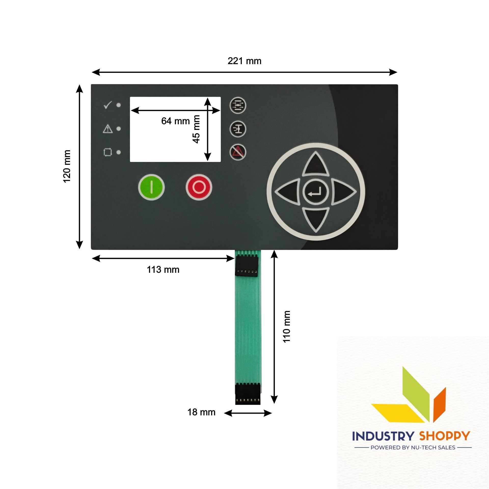 Keypad for Ingersoll Rand Xe70M Compressor Controller