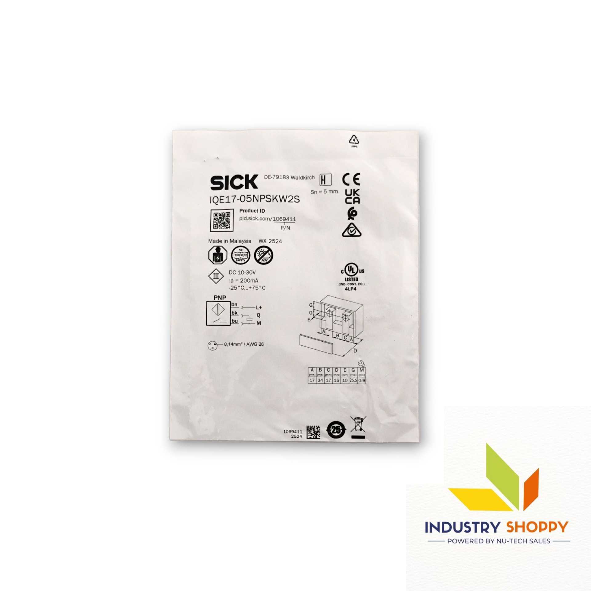 Sick IQE17-05NPSKW2S Proximity Sensor