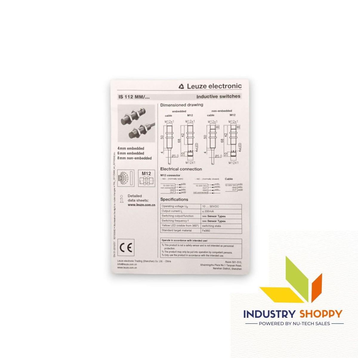 Leuze IS112MM/2NO-8N0-M12 Inductive switch