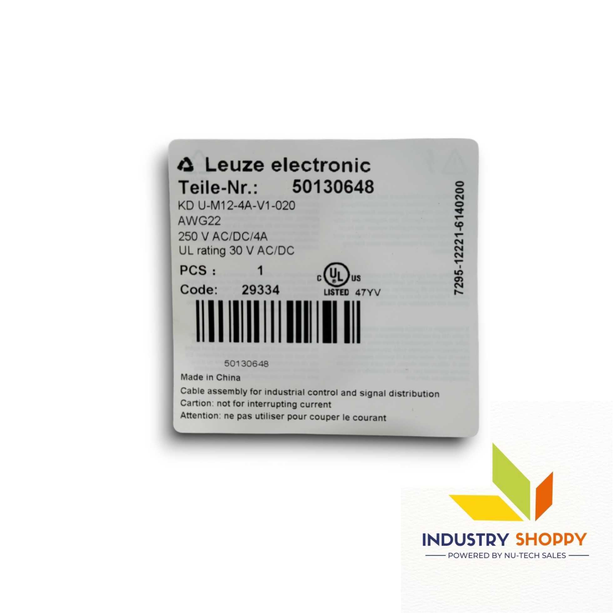 Leuze KDU-M12-4A-V1-020 Connection Cable