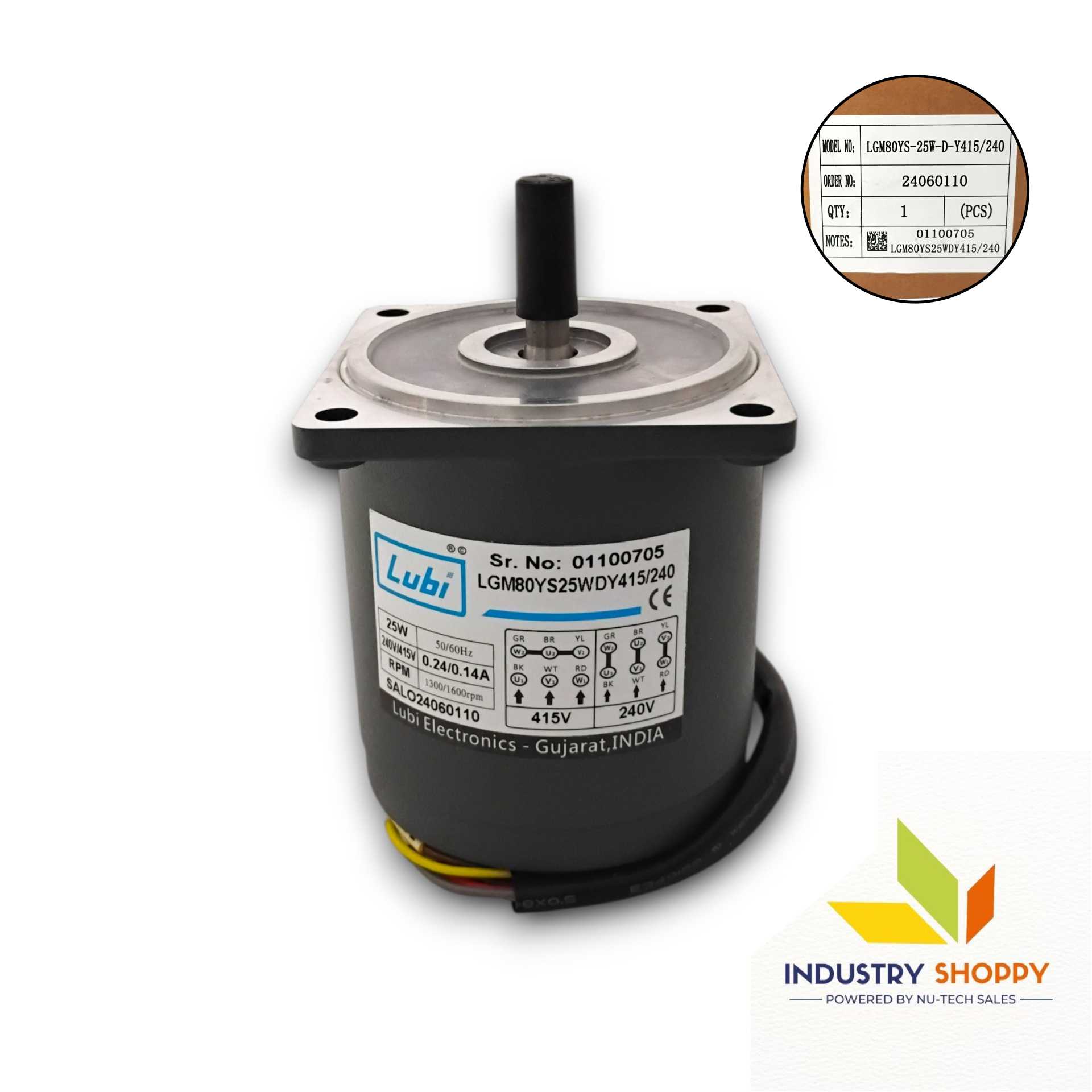 Lubi LGM80YS25WGY415/240 Gear Motor