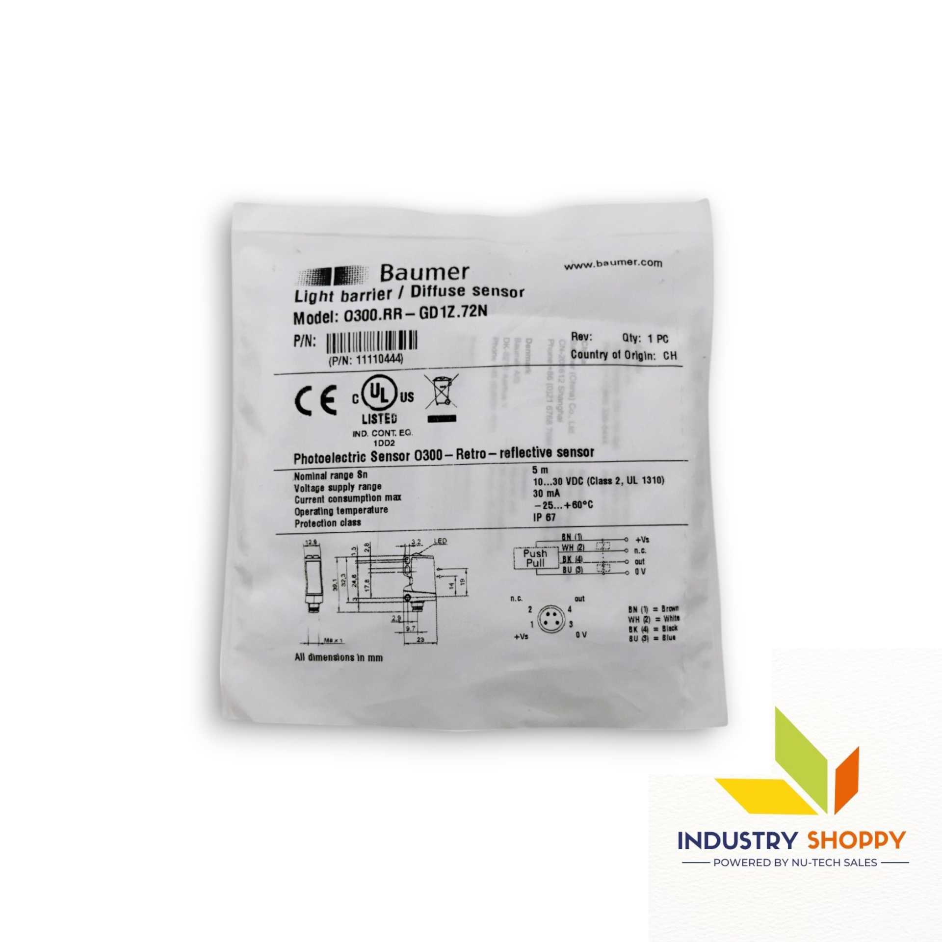 Baumer O300.RR-11110444 Photoelectronic Sensor