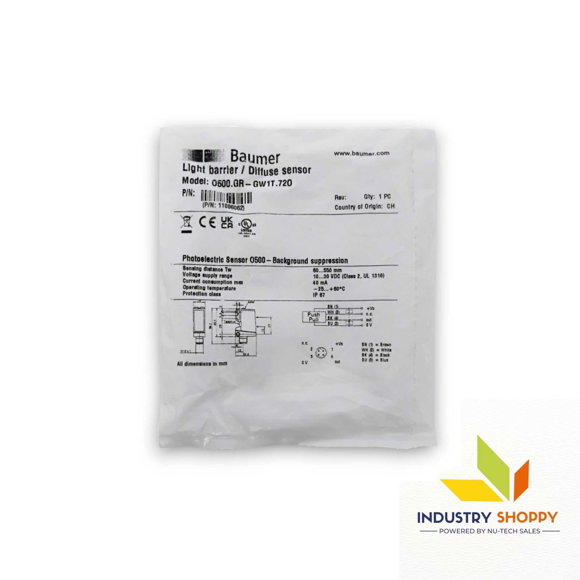 Baumer O500.GR-11096062 Diffuse Sensor