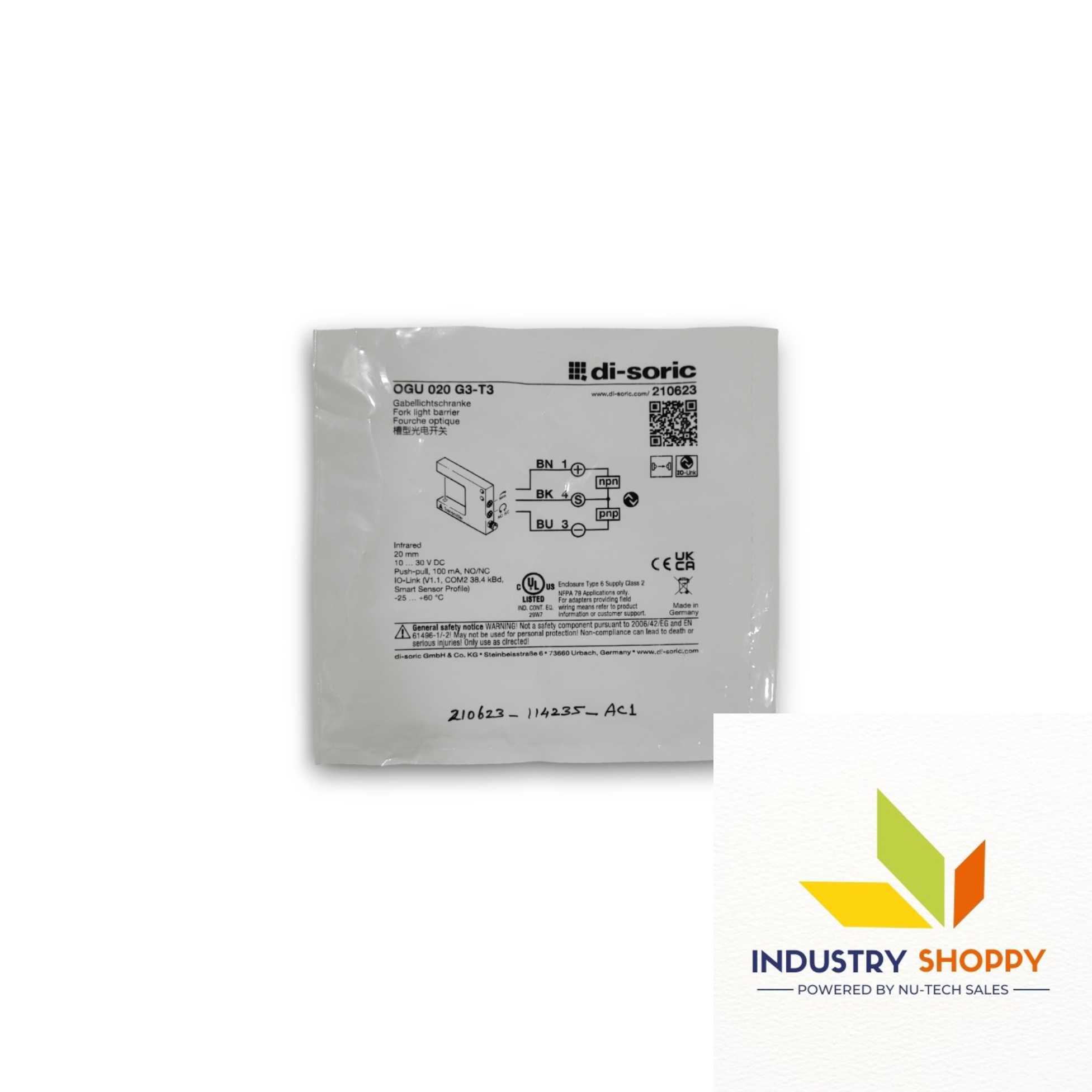 Di-Soric OGU020G3-T3 Optical Fiber Sensor