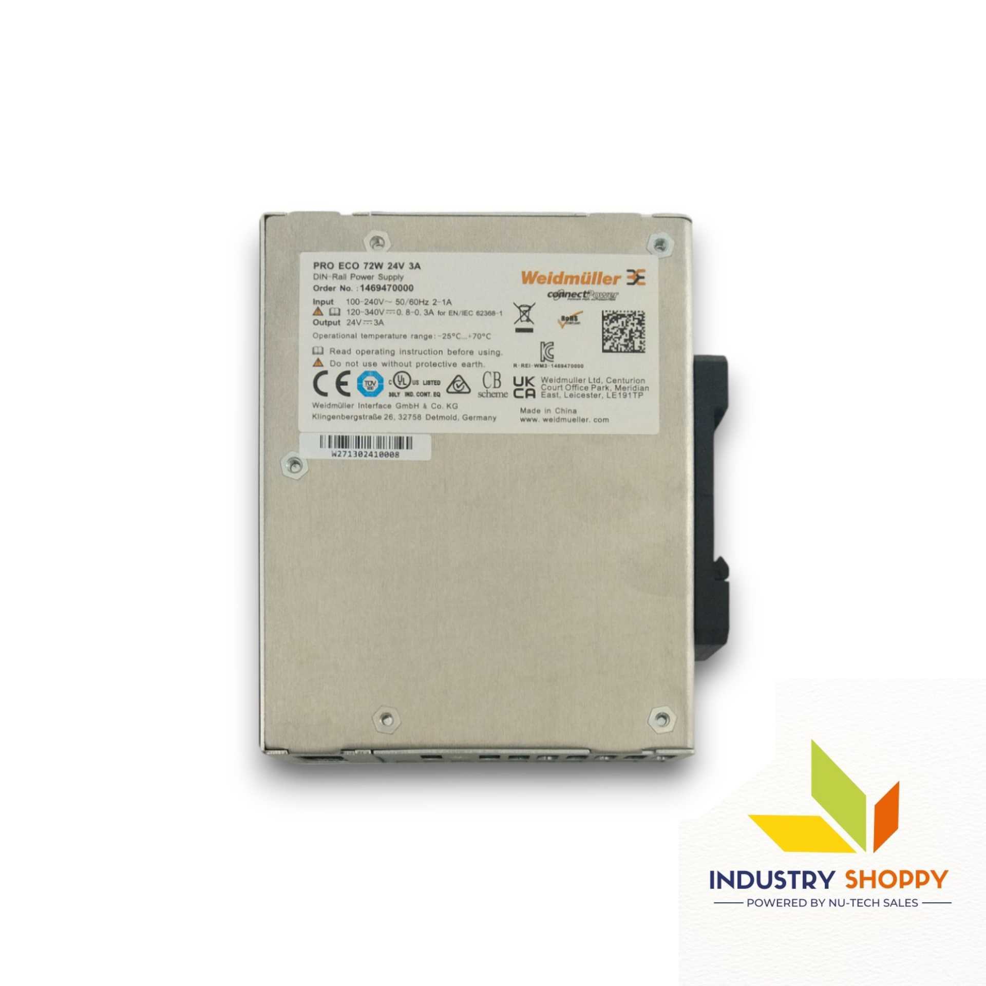 Weidmuller PRO ECO 72W 24V 3A SMPS Power Supply